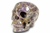Realistic, Carved Chevron Amethyst Skull #378720-2